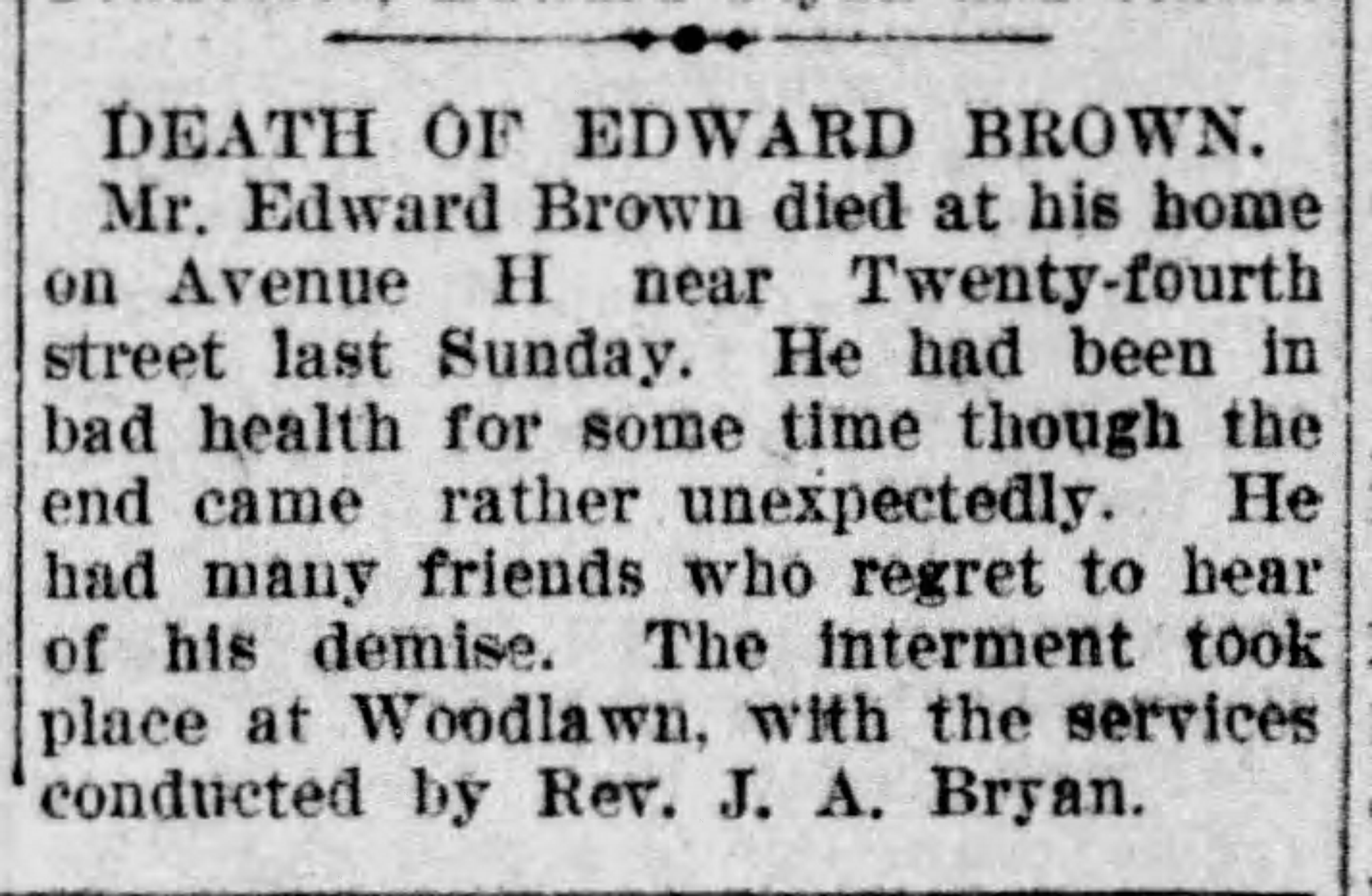 Edward Brown obituary